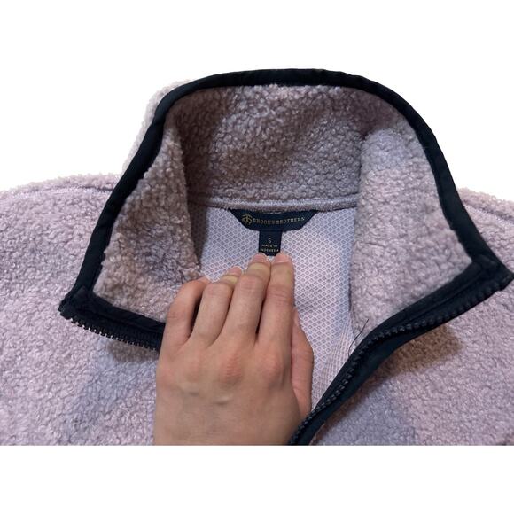 Brooks Brothers Women’s Teddy Fleece Half Zip Pullover Shearling Purple Small - Picture 4 of 13